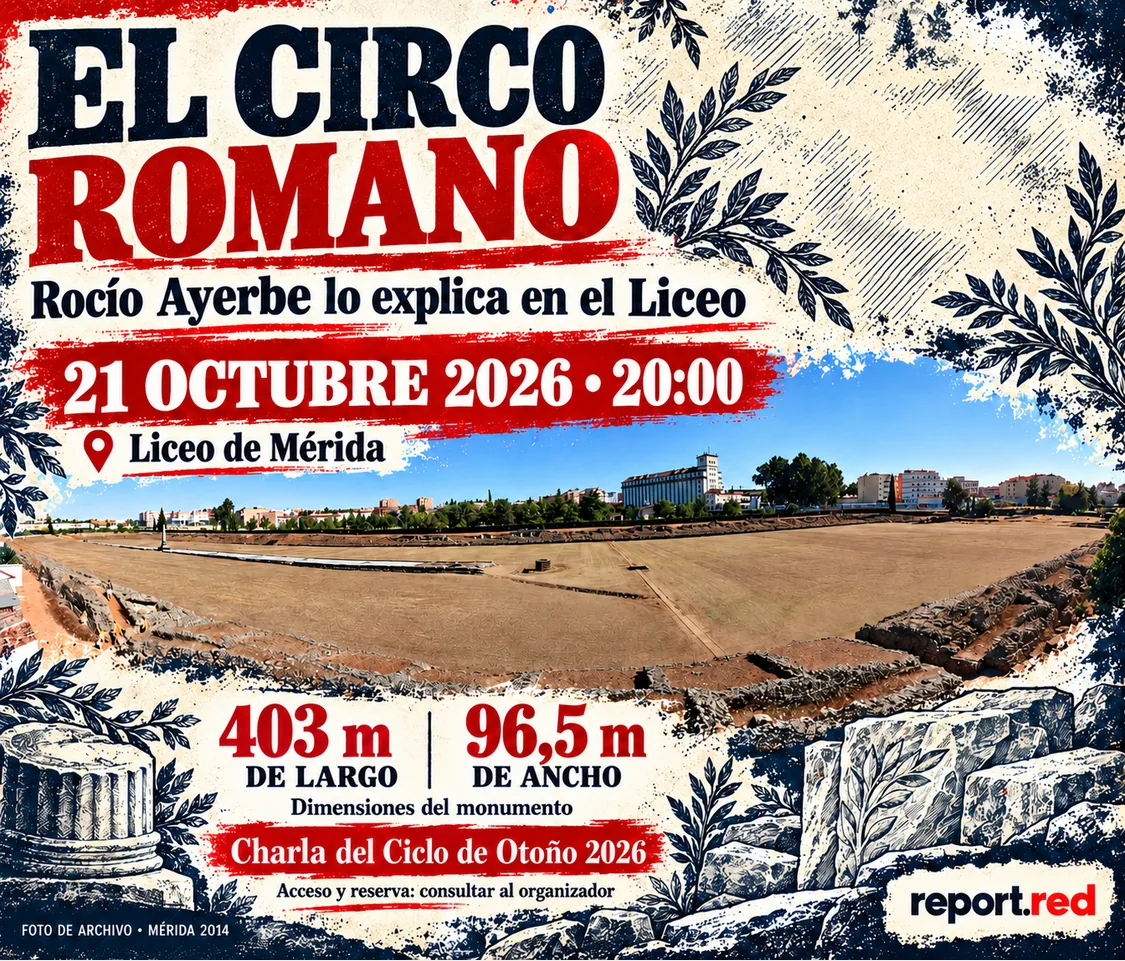 Conferencia sobre el circo romano en el Liceo de Mérida el 21 de octubre de 2026 a las 20:00 con foto de archivo de 2014