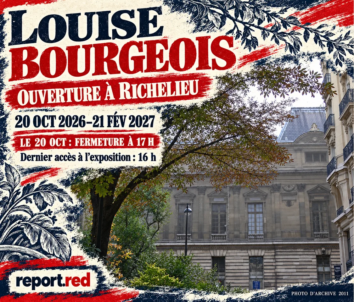 Louise Bourgeois à Richelieu 20 octobre 2026 au 21 février 2027, fermeture 17 h le 20 octobre, photographie d’archive 2011